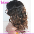 2015 venda quente barato cabelo brasileiro limpo ombre cor peruca cheia do laço 100% cabelo humano virgem ombre peruca